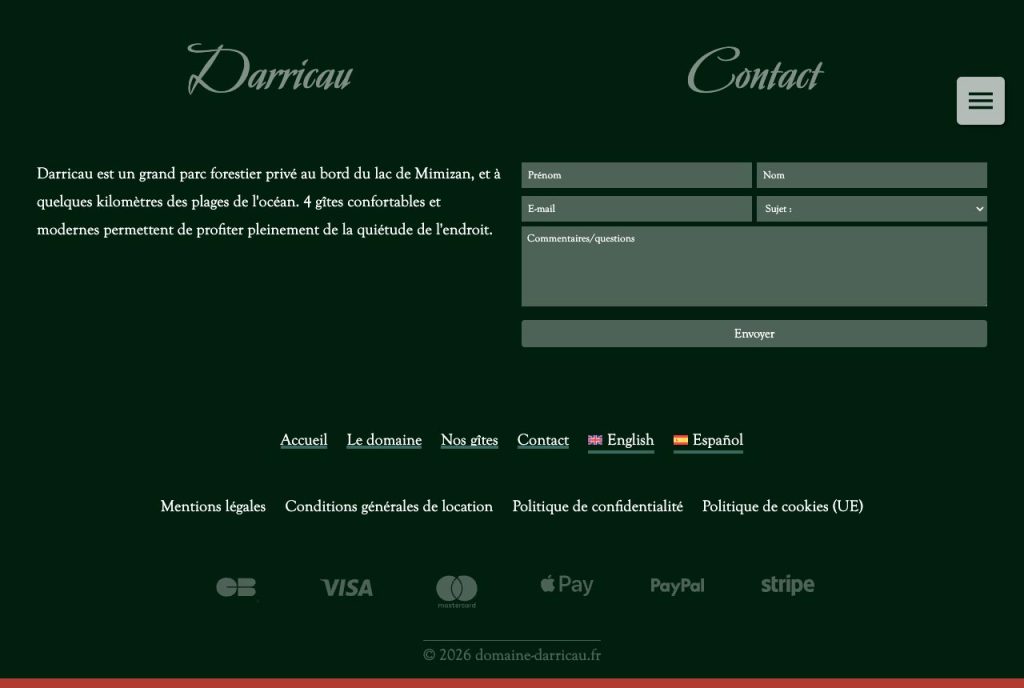 domaine-darricau.fr - Pied de page